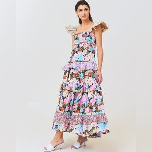NWT CeliaB Tiered Ruffle Maxi Dress